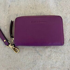 Emma & Sophia Purple Leathe6 Wristlet/Wallet